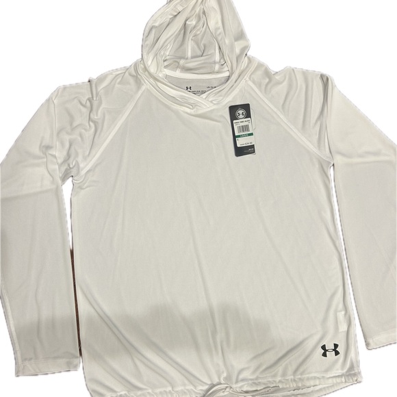 Under Armour Tops - Woman's Under Armour White Hoodie NWT size LG